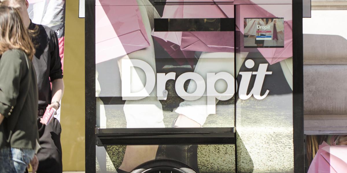 Drop It hand free shopping station on Regent Street
